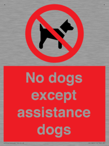 No dogs except assistance dogs